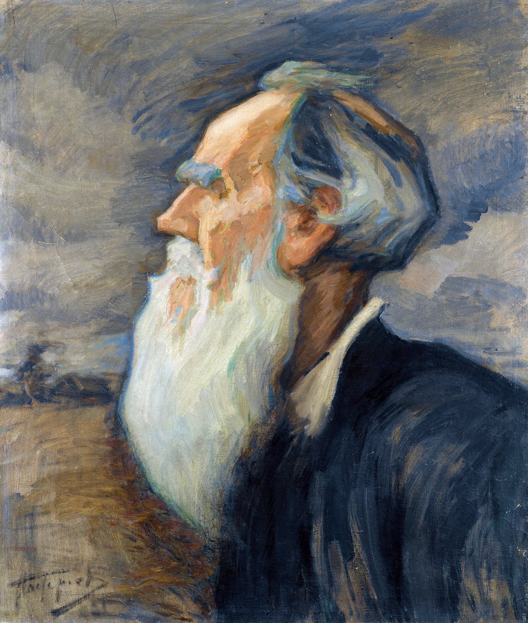Schrijver Leo Tolstoj (1828-1910) (Portret van Leo Tolstoj) Schilderij door Leonid Osipovich Pasternak (1862-1945) door Leonid Osipovic Pasternak