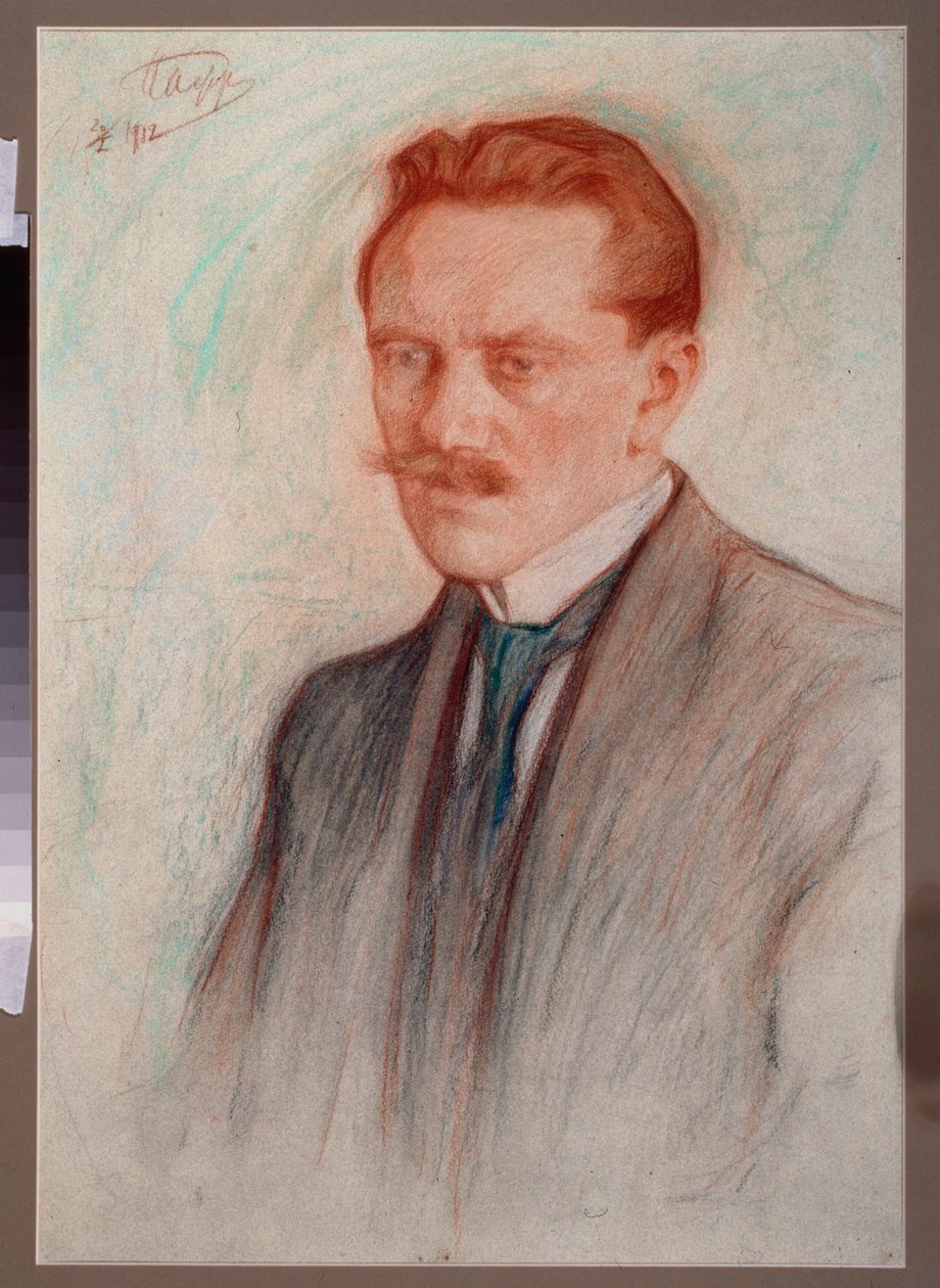 Portret van de dichter Jurgis Baltrušaitis door Leonid Osipovic Pasternak