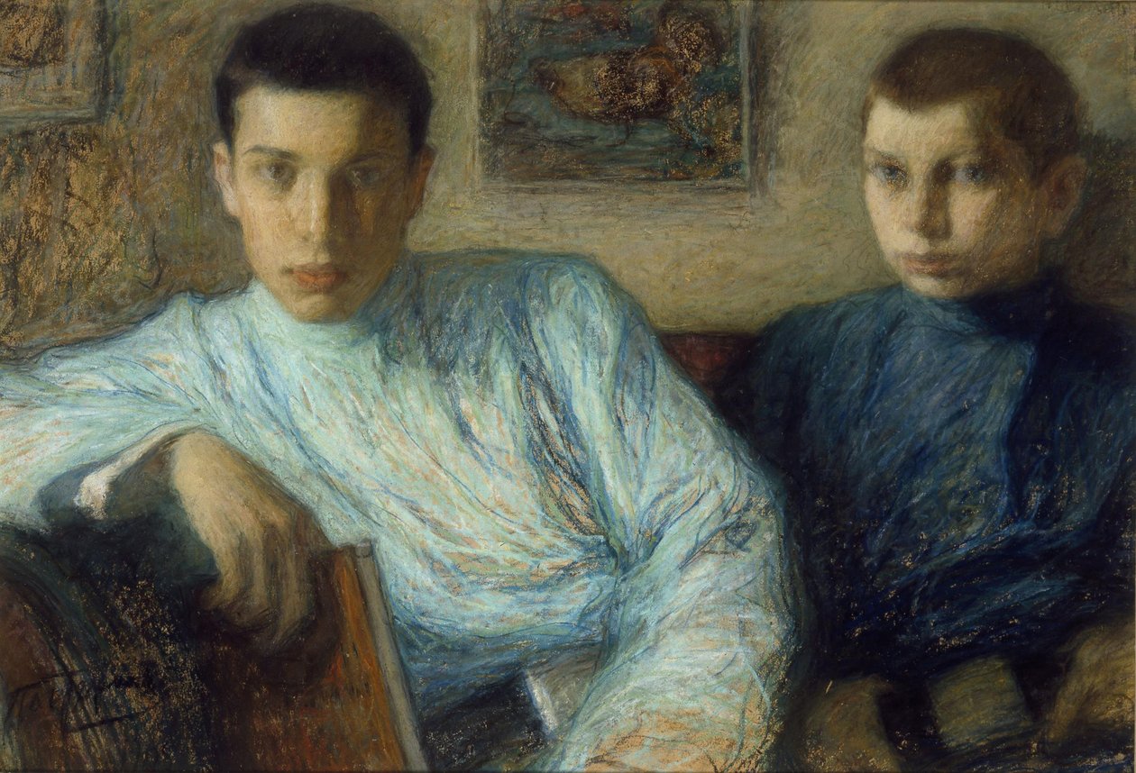 Portret van Boris en Alexander Pasternak, 1905 door Leonid Osipovic Pasternak