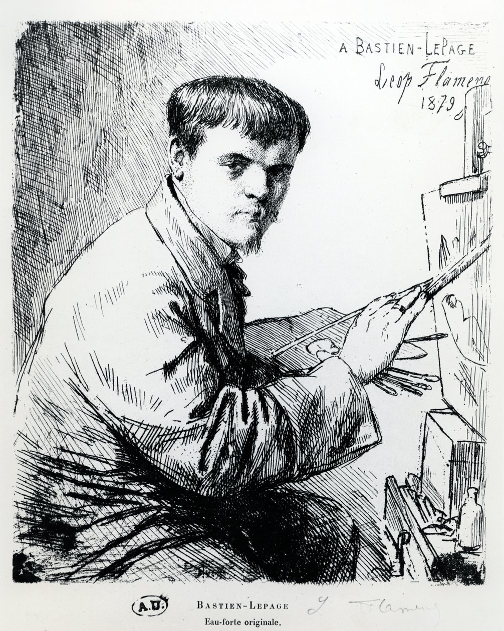 Portret van Jules Bastien-Lepage, 1879 door Leopold Flameng