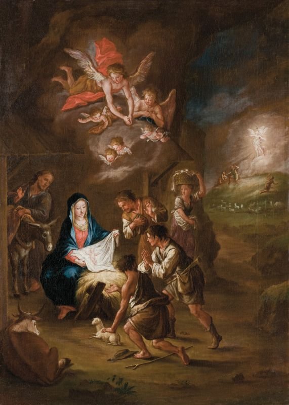 De Aanbidding van de Herders door Leopold Layer