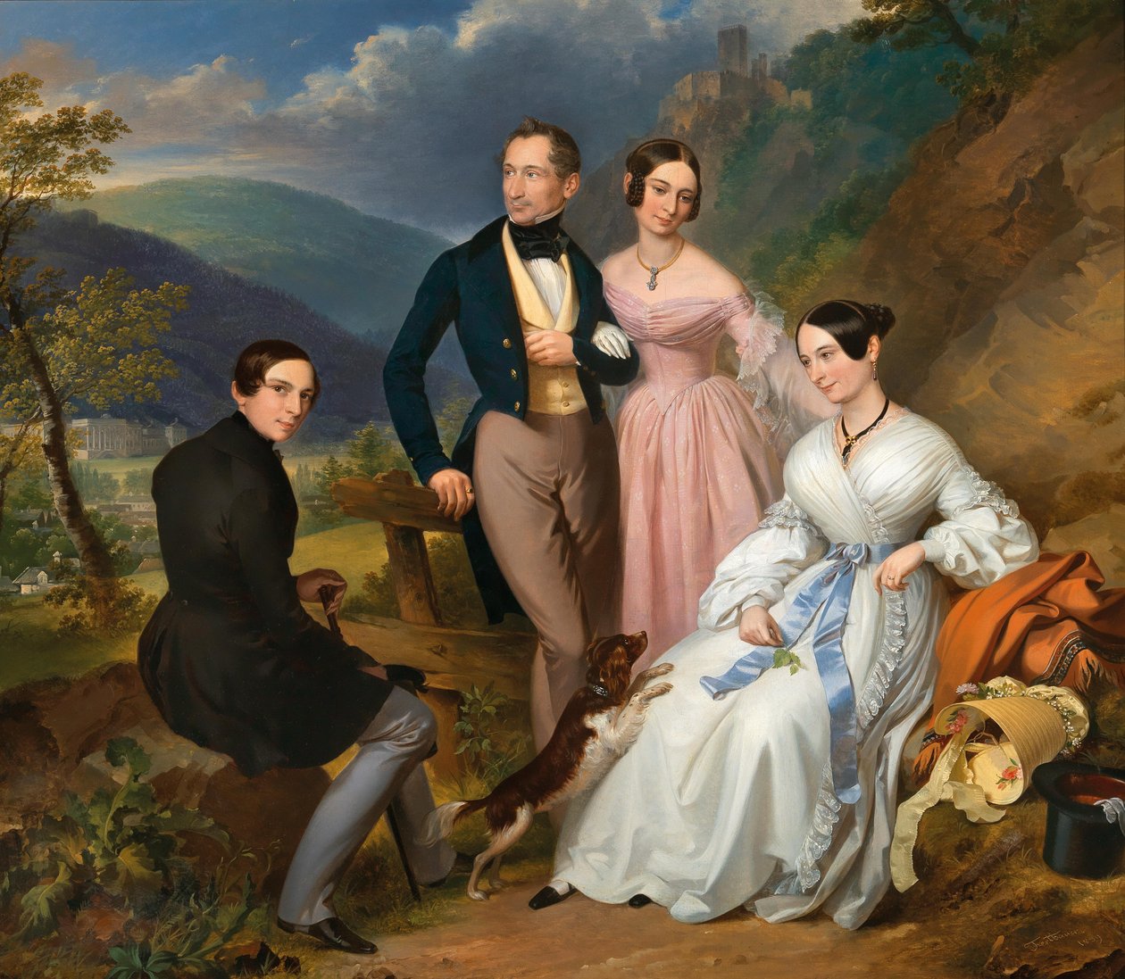 Leopold Fertbauer familieportret voor de Weilburg 1839 door Leopold Fertbauer