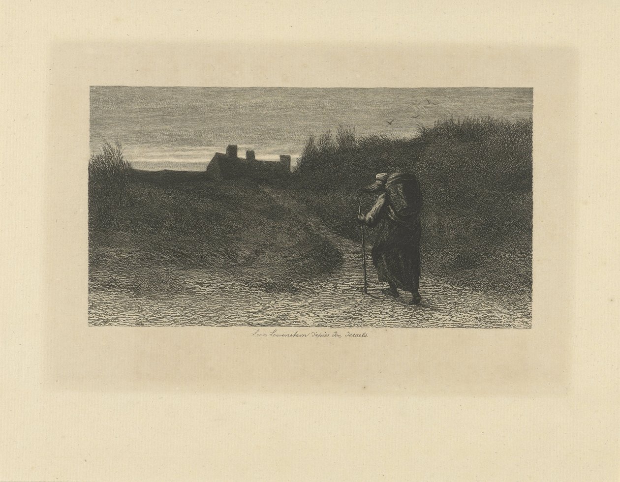 Wandelaar in een duinlandschap door Leopold Lowenstam