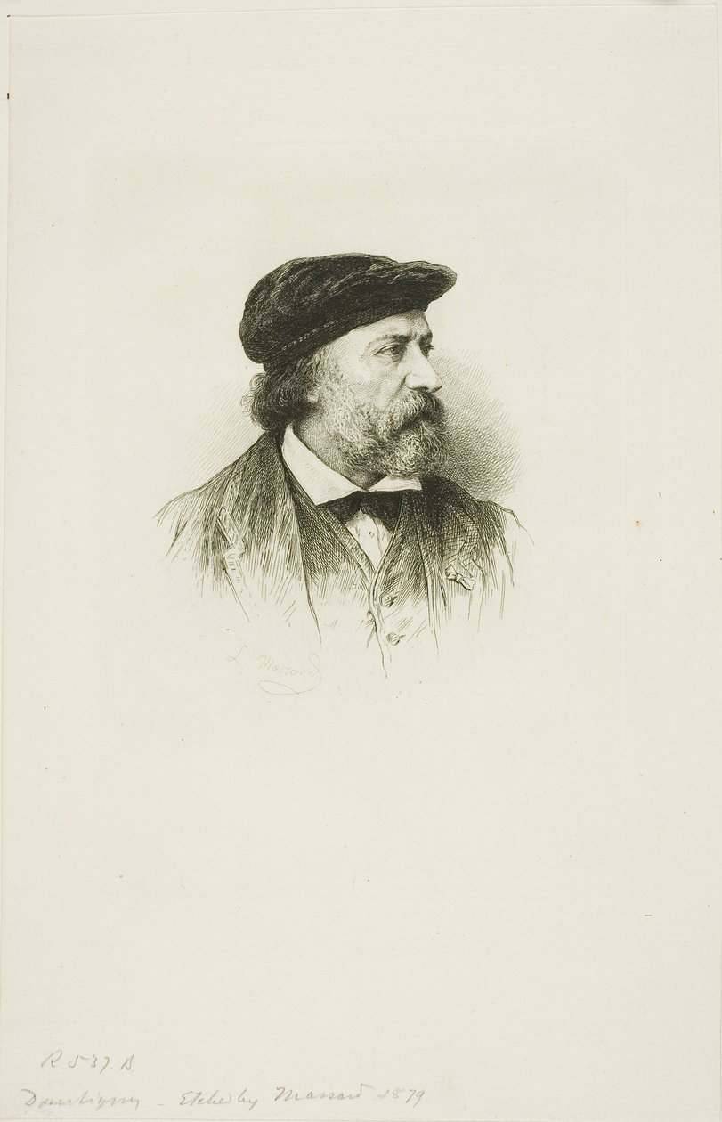 Portret van Daubigny door Leopold Massard
