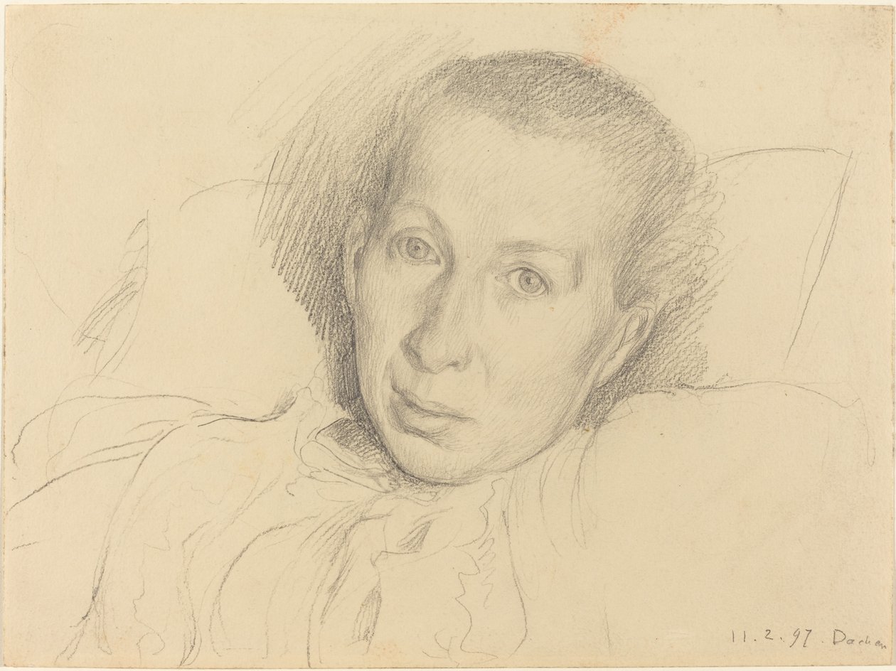 De zus van de kunstenaar, Marie von Kalckreuth door Leopold von Kalckreuth