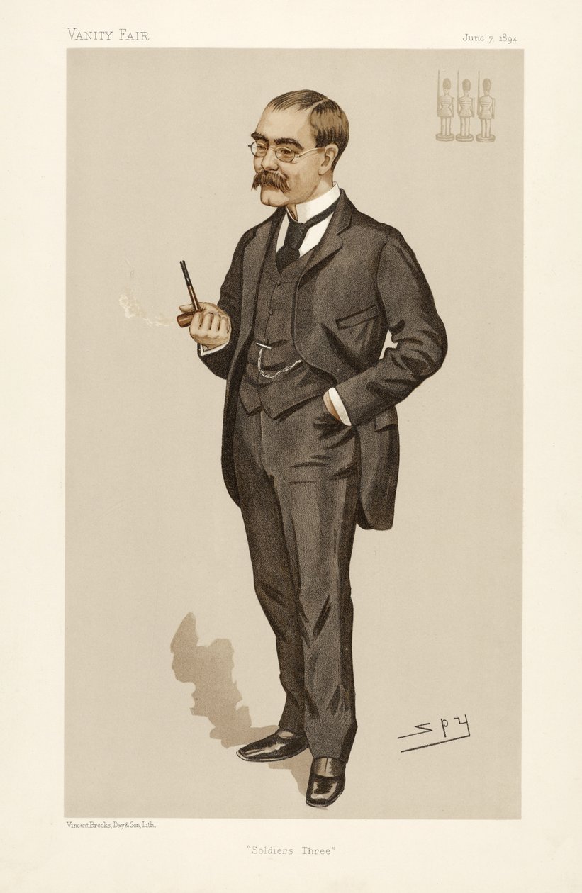 Rudyard Kipling (1865 - 1936), uit Vanity Fair, uitgegeven 1894 (kleur lithografie) door Leslie Matthew Ward