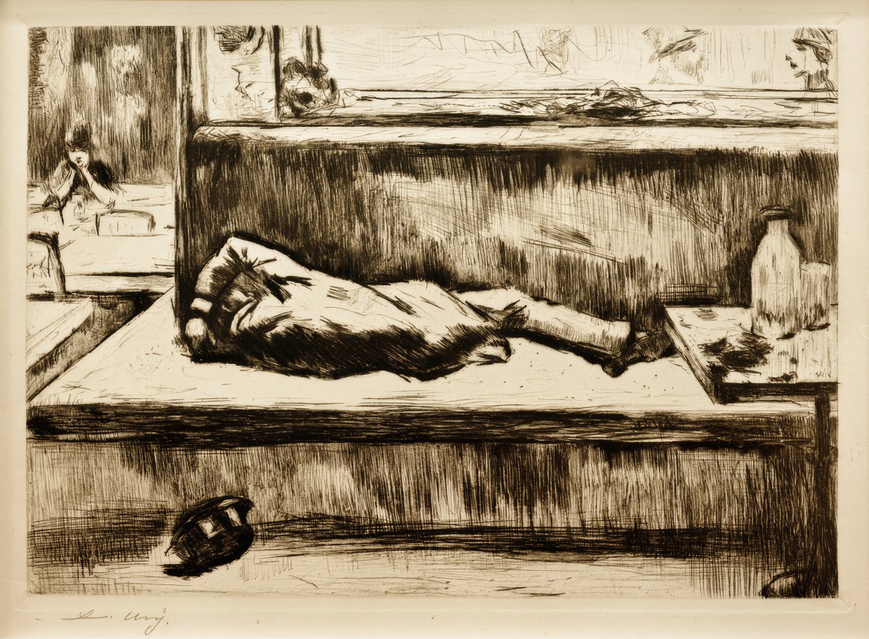 De absintdrinker, Parijs door Lesser Ury