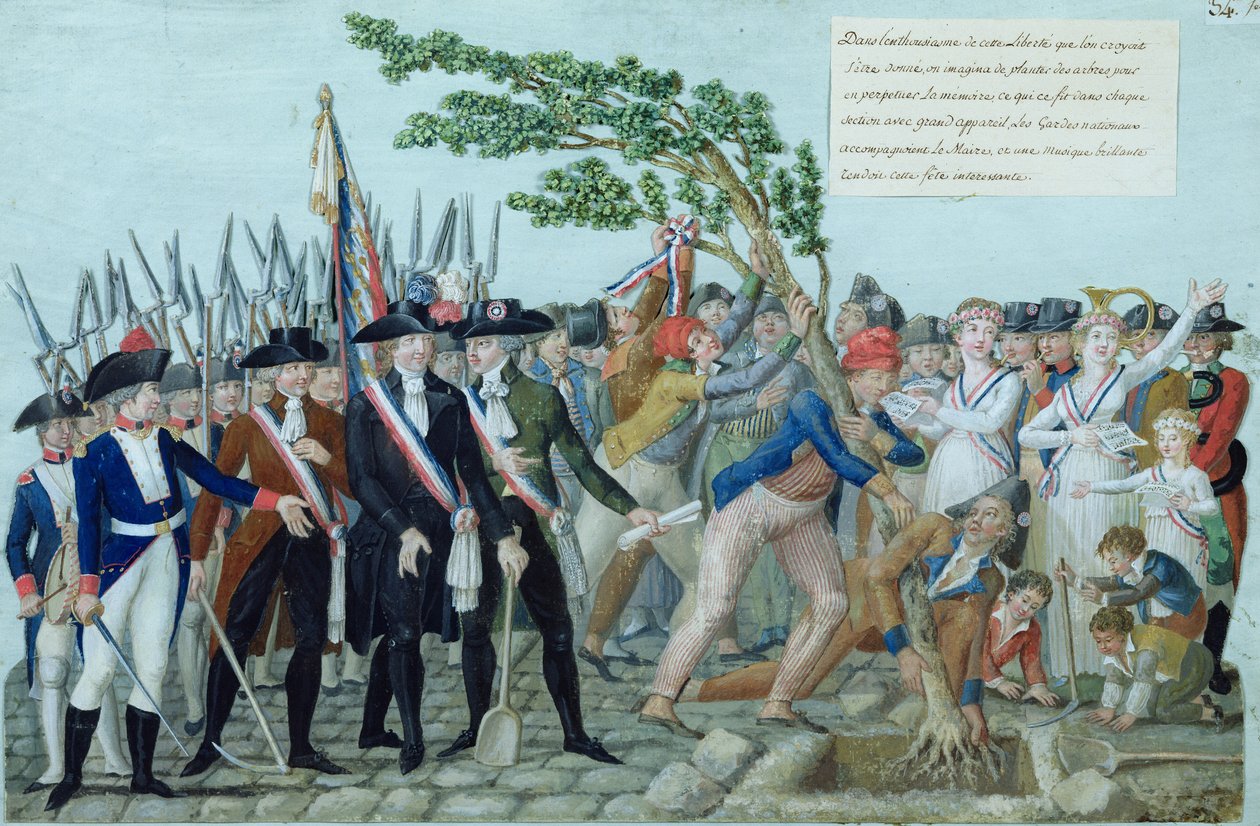 Het planten van een vrijheidsboom, ca. 1789 door Lesueur Brothers