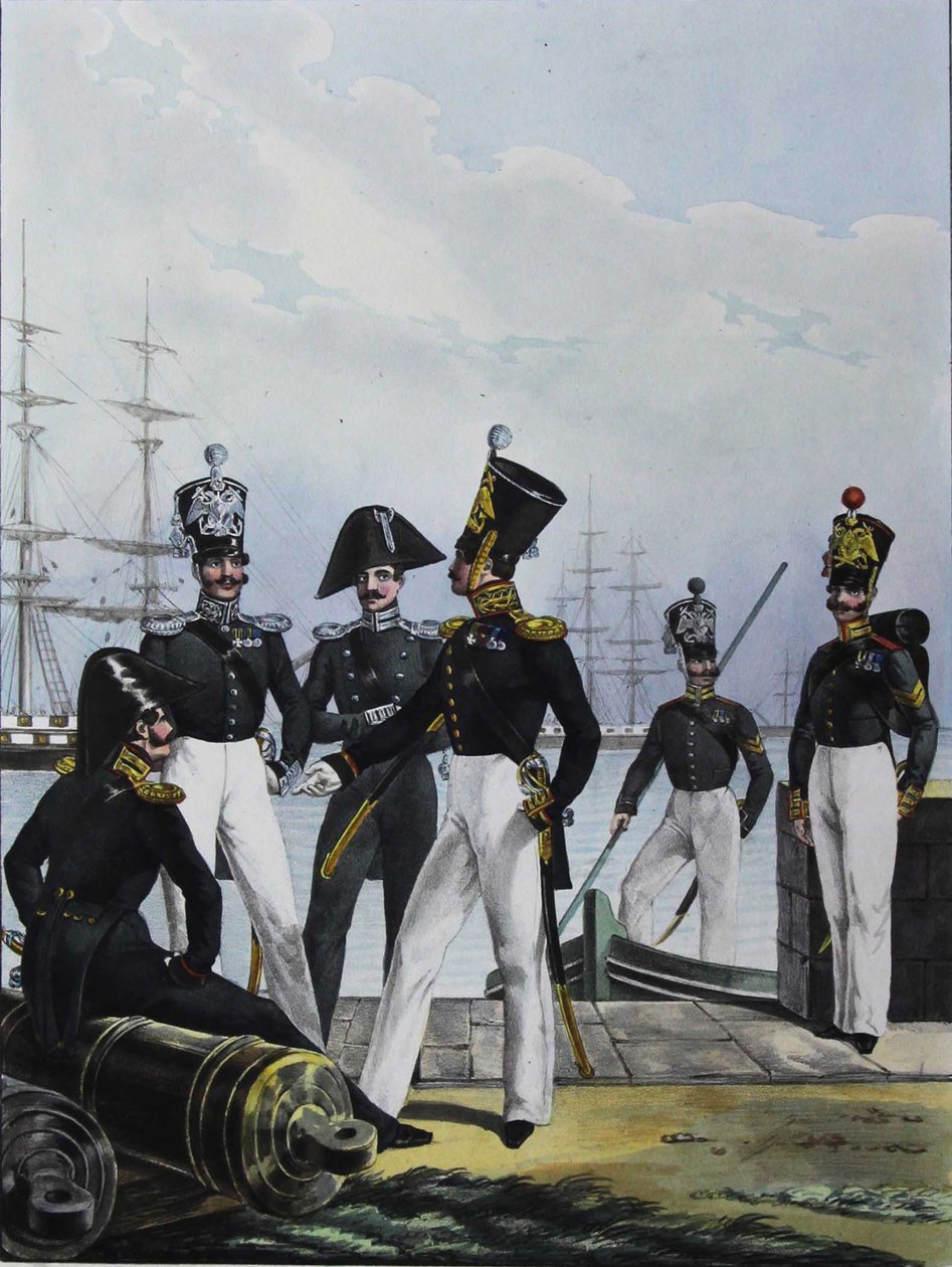 De Guards Équipage Artillerie Compagnie en Guards Cargo Compagnie, 1829 door Lev Alexandrovich Belousov