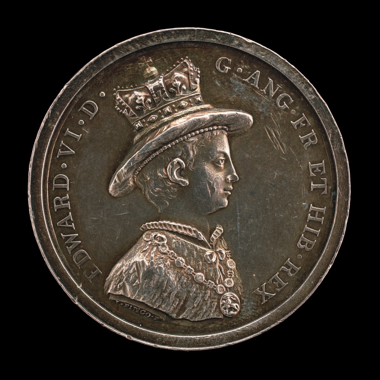 Edward VI, 1537-1553, Koning van Engeland 1547 Medaille voor de School van Christ