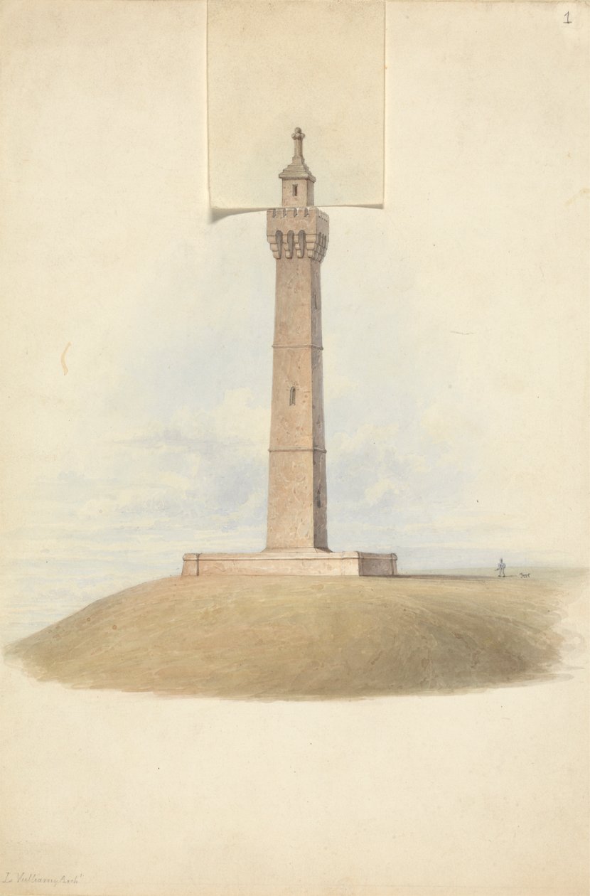 Variantontwerpen voor het Somerset-monument: Elevatie door Lewis Vulliamy