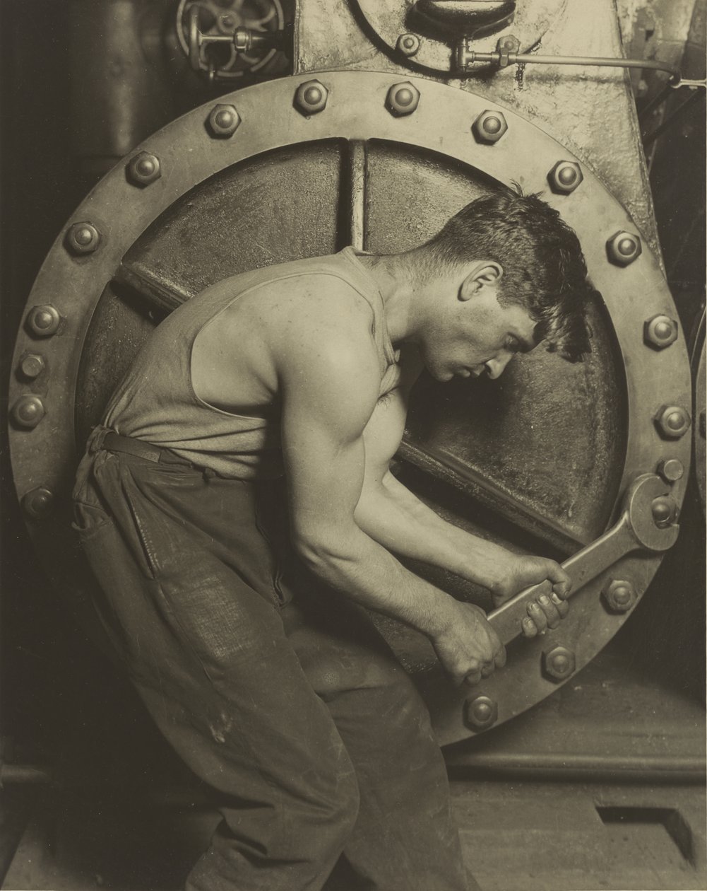 Monteur en stoompomp, 1921 door Lewis Wickes Hine
