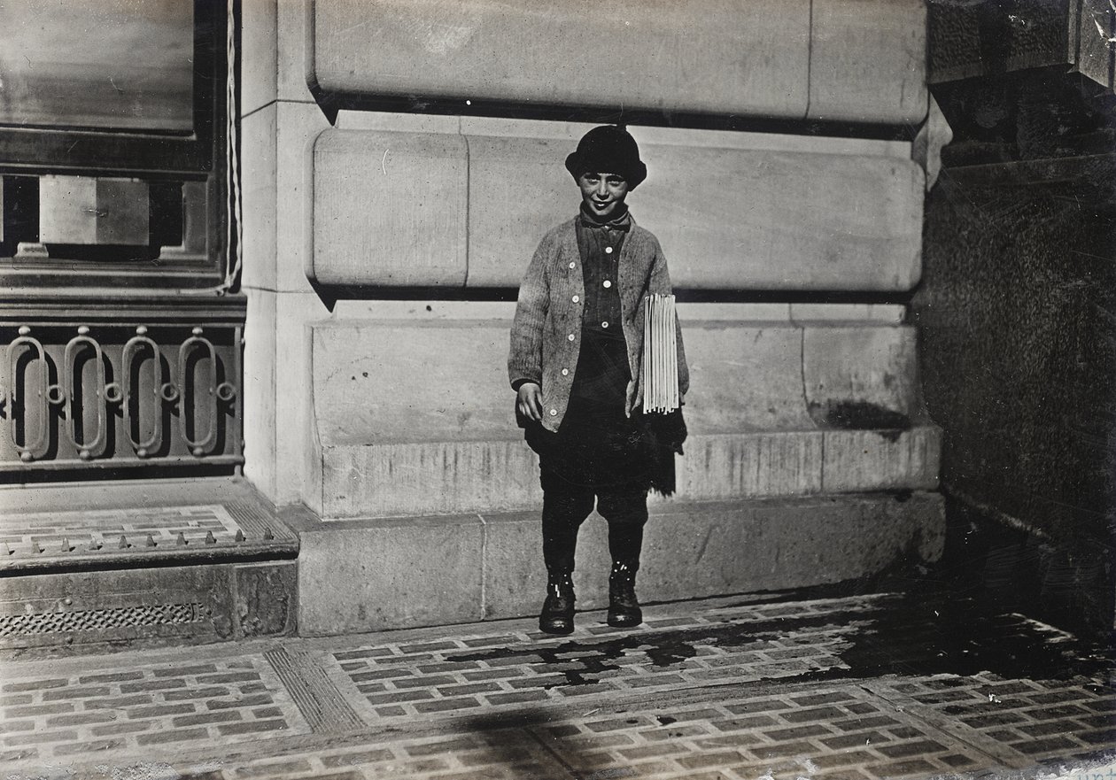 Krantenjongen door Lewis Wickes Hine