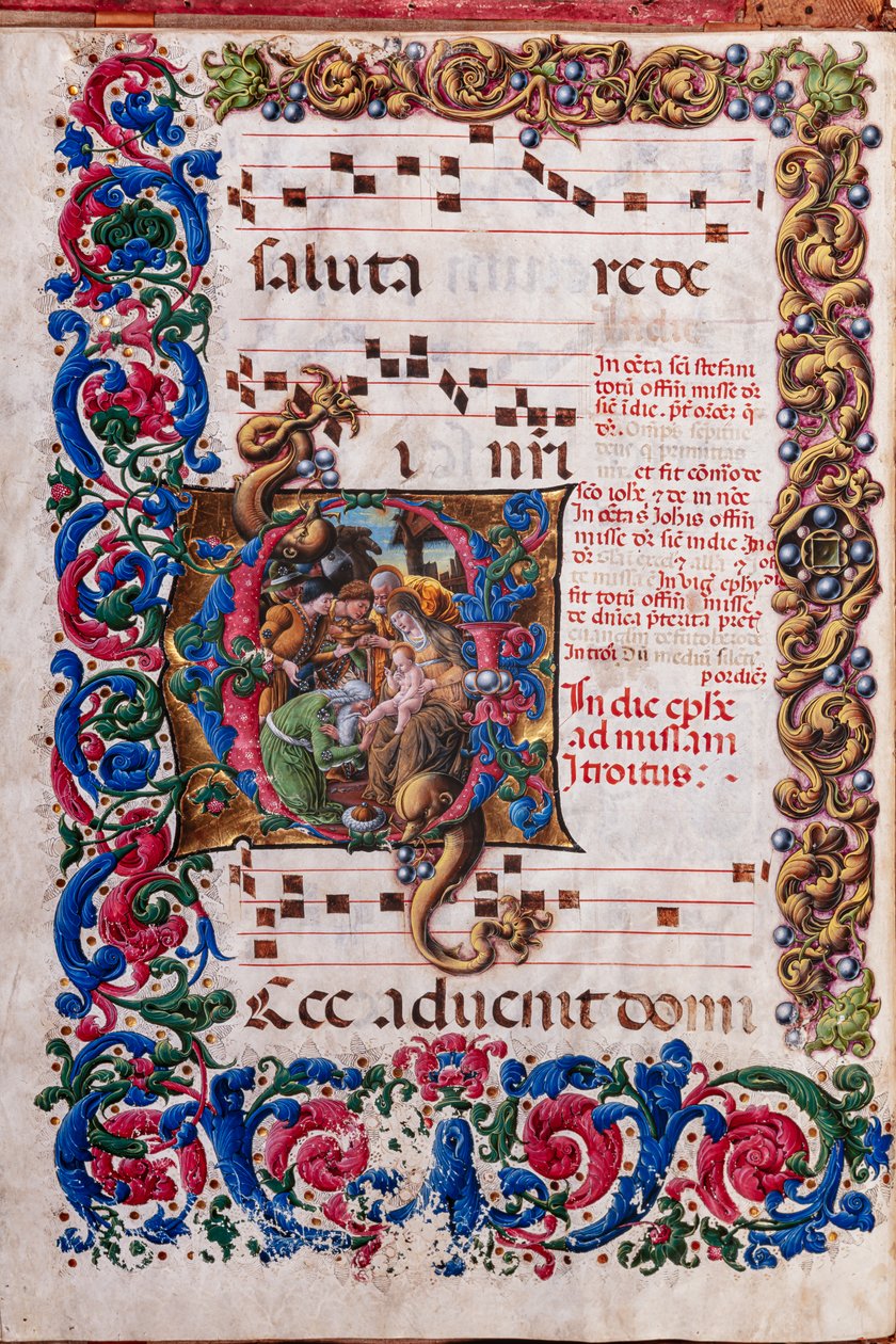 Piccolomini Bibliotheek: koorboek, cod. 19.4, ff. 9v met 