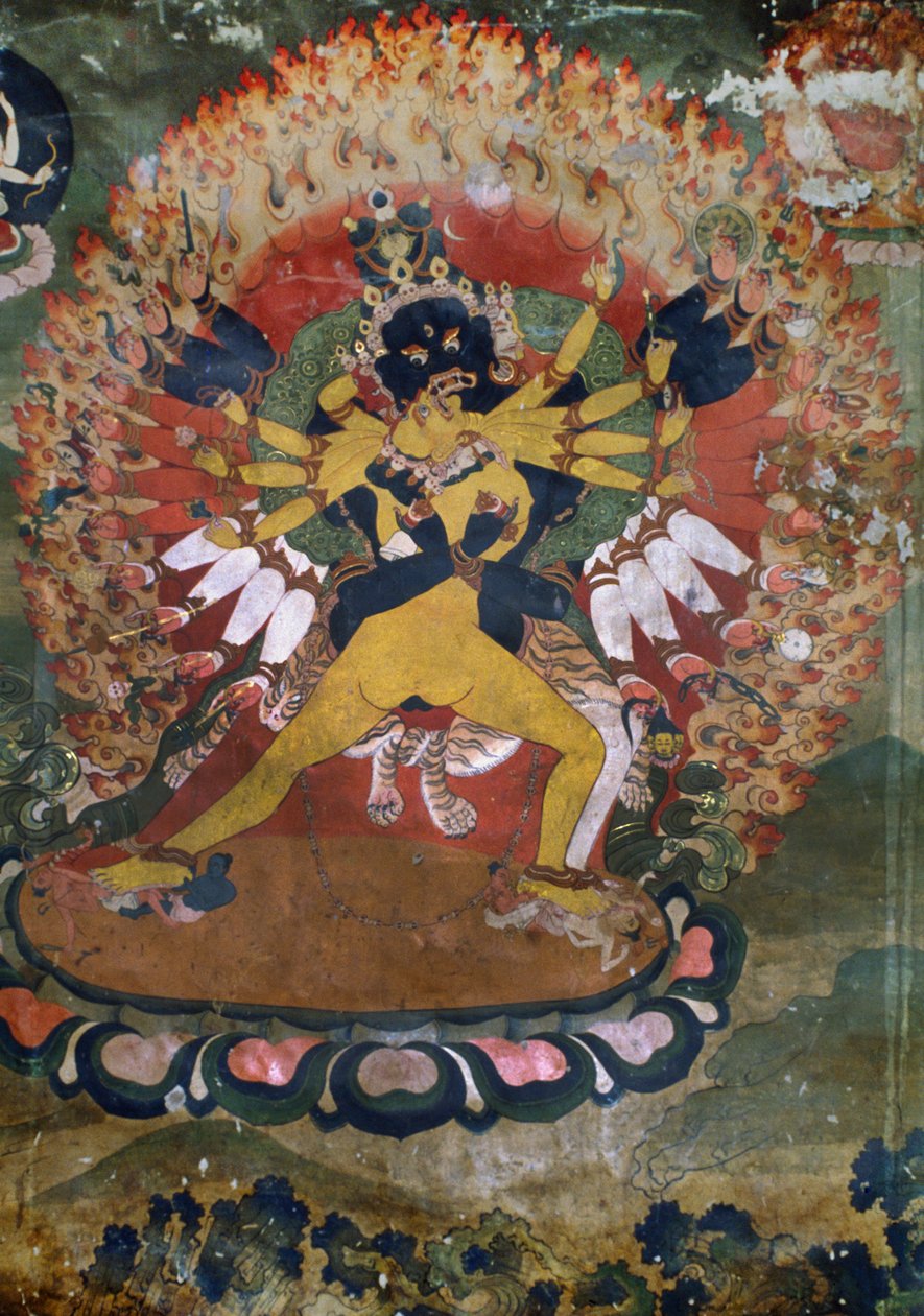 Oude muurschilderingen uit het Lamaïstische klooster van Hemis, Laddakh, India door Unbekannt Unbekannt