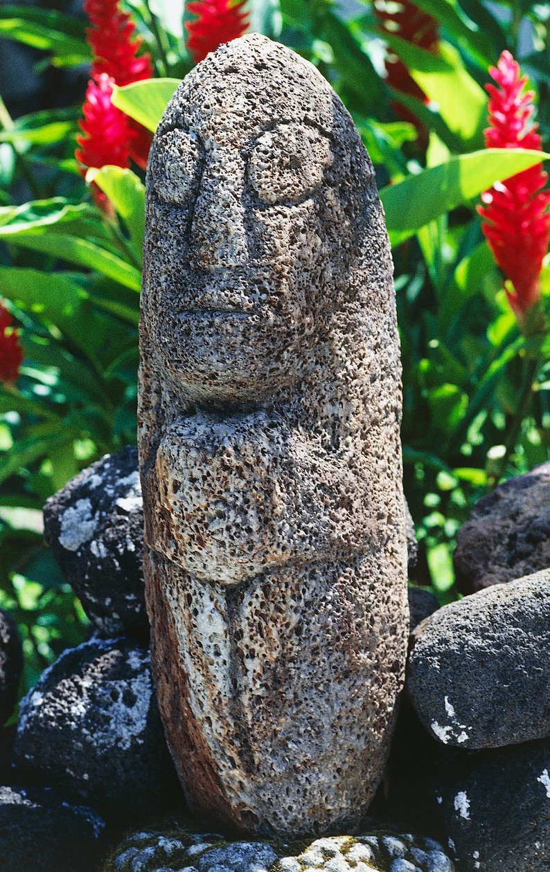 Antropomorfe Tiki-sculptuur, Papeete, Tahiti door Unbekannt Unbekannt
