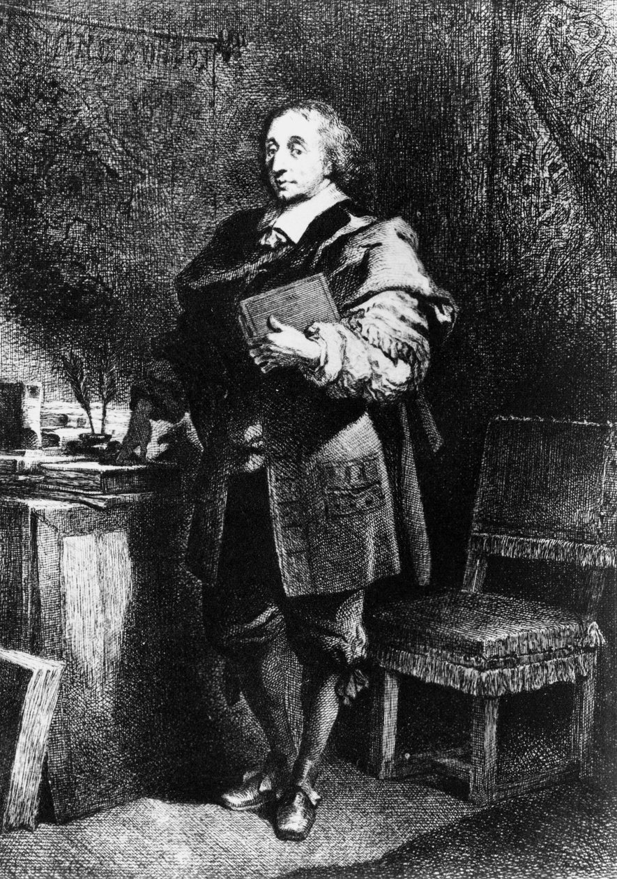 Blaise Pascal, Franse wiskundige, natuurkundige en filosoof, ca. 1650 door Unbekannt Unbekannt