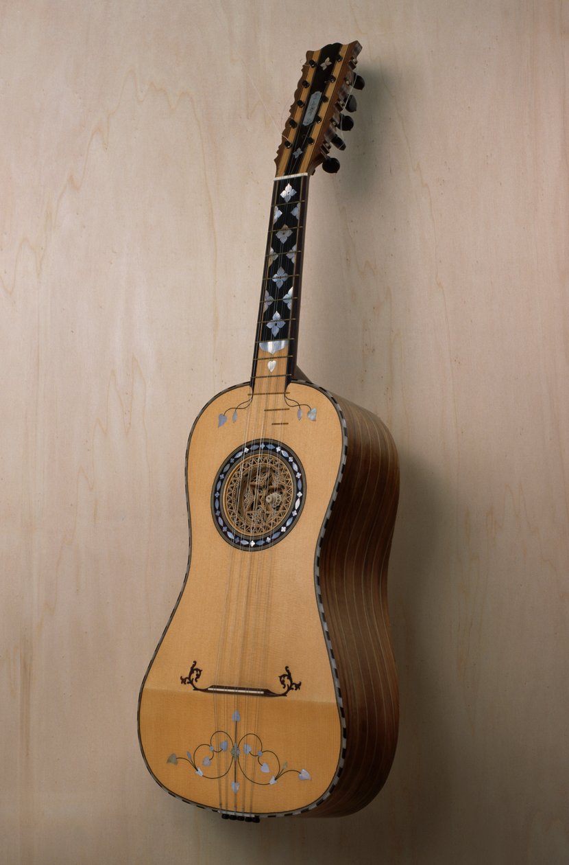 Chitarra battente (gitaar), muziekinstrument gebouwd in de werkplaats van de luthier Pasquale Scala in Praiano, Campania. Italië, 20e eeuw door Unbekannt Unbekannt