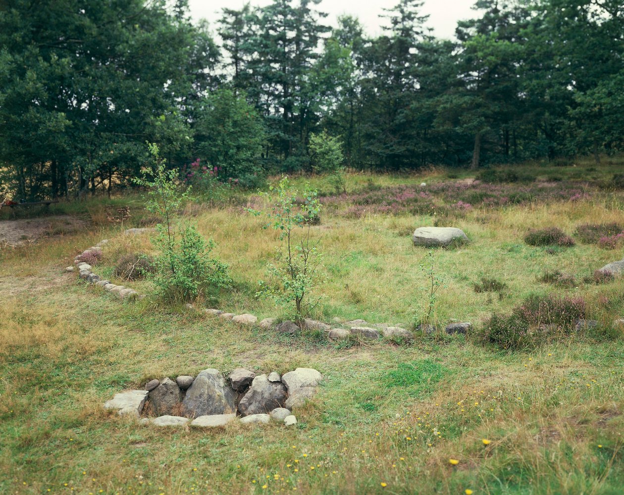 Denemarken, Jutland, Bjerrgrav, Hvolris, Keltische begraafplaats met cirkelvormige graven door Unbekannt Unbekannt