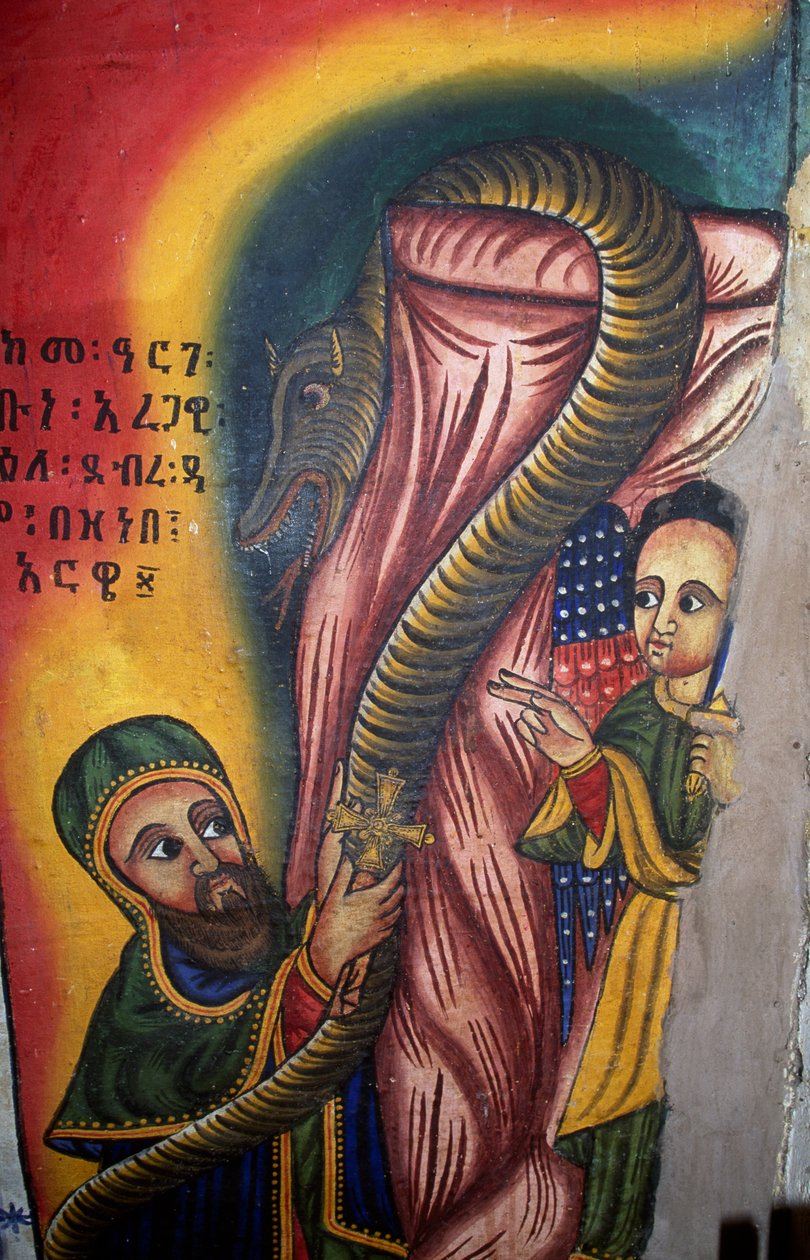 Fresco in Kerk van St. Maria van Zion (17e eeuw), Aksum (Unesco Werelderfgoedlijst) door Unbekannt Unbekannt