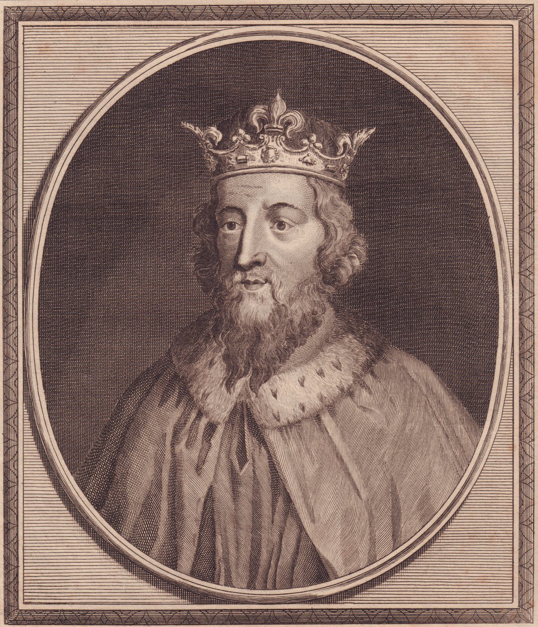 Portret van Alfred de Grote (849-889), Koning van Wessex, Verenigd Koninkrijk, kopergravure door John Goldar (1729-1795) door Unbekannt Unbekannt