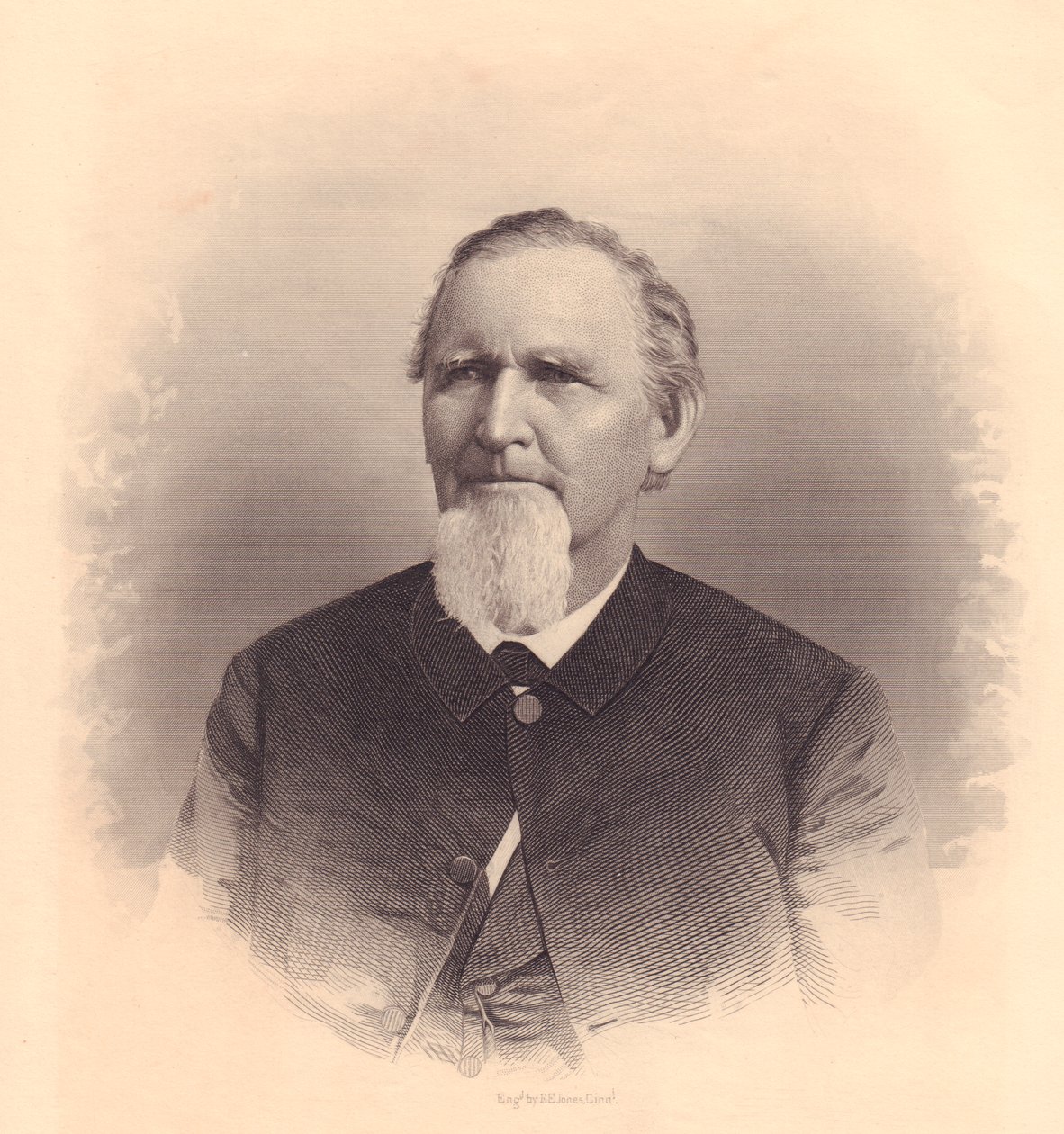 Portret van Amerikaanse Methodistische geestelijke John L Smith, gravure door FE Jones, circa 1870 door Unbekannt Unbekannt