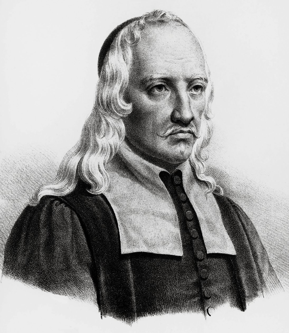 Portret van Giovanni Alfonso Borelli (1608-1679), Italiaanse wiskundige, astronoom, filosoof, fysioloog, gravure door Unbekannt Unbekannt