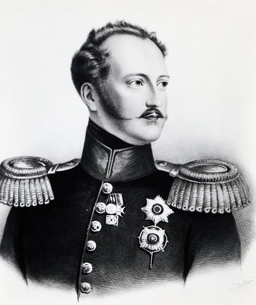 Portret van Nicolaas I Romanov, tsaar van Rusland, gravure door Unbekannt Unbekannt