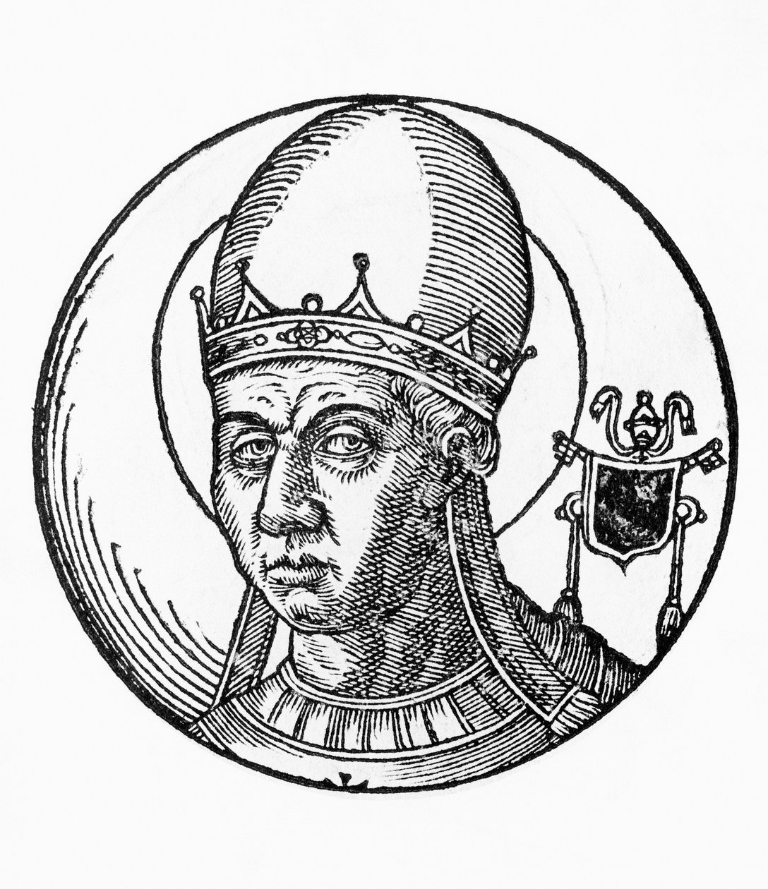 Portret van Sint Zosimus, 41e paus van de Katholieke Kerk, gravure door Unbekannt Unbekannt