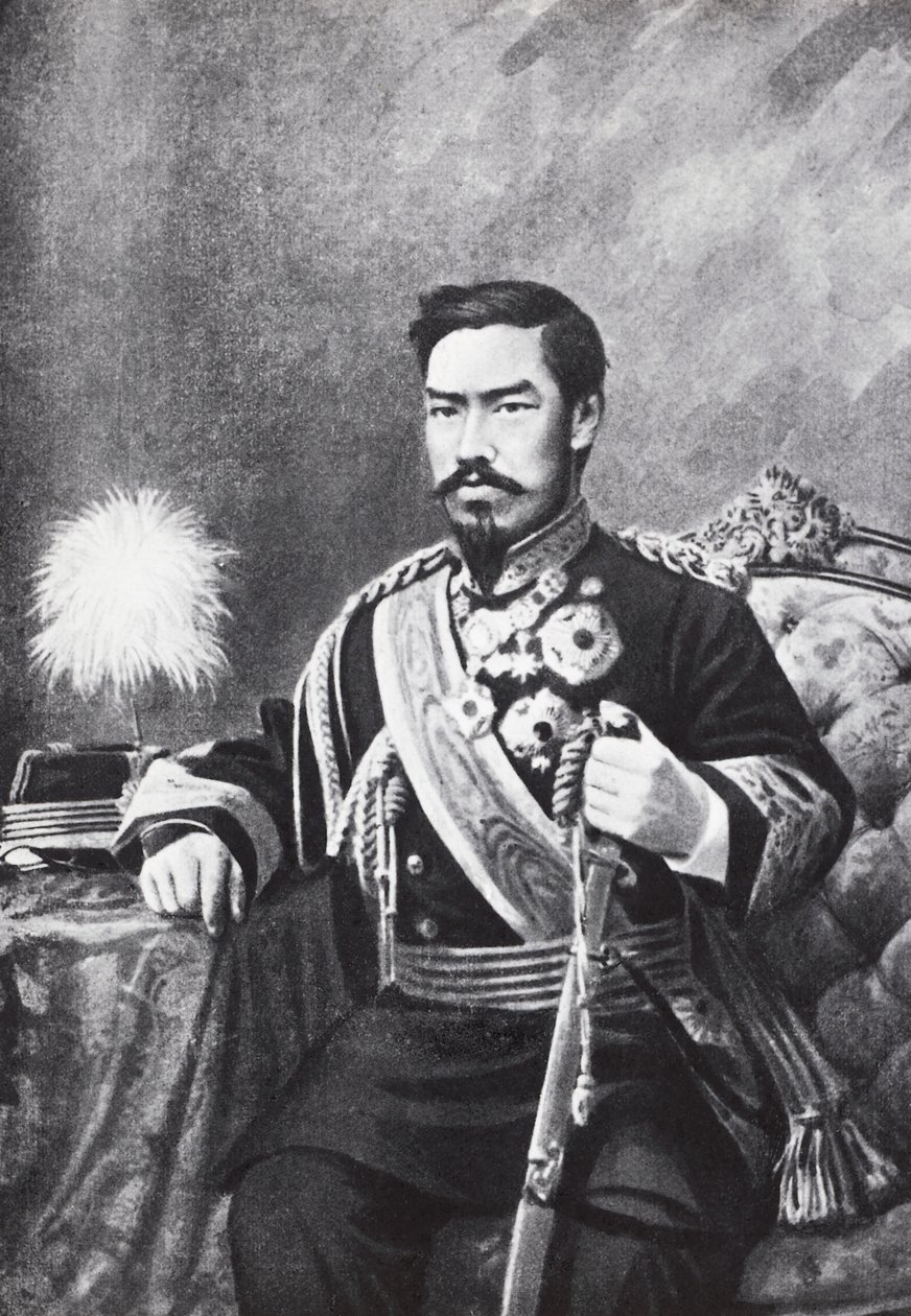 Portret van de Japanse keizer Meiji (Mutsuhito) door Unbekannt Unbekannt