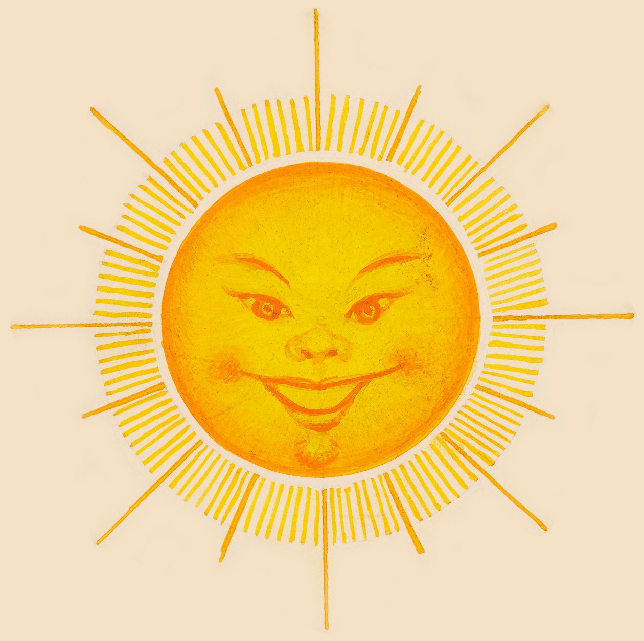 Lachende zon, tekening door Unbekannt Unbekannt