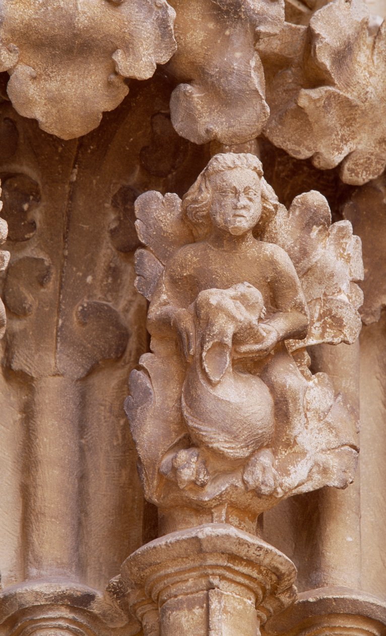 Spanje, Navarra, Ujue, Kerk van Santa Maria, Architectonisch detail door Unbekannt Unbekannt