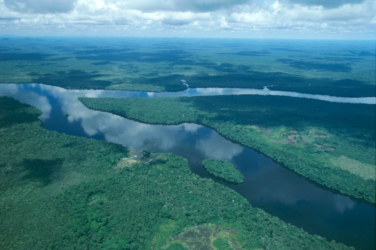 Venezuela, Guayana, Amazonas Staat, Orinoco Rivier, luchtfoto door Unbekannt Unbekannt