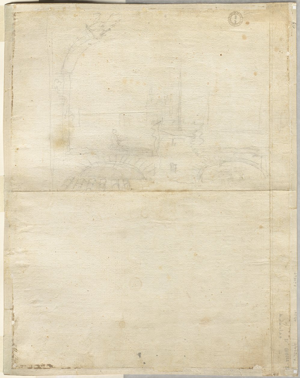 Schets voor San Giovanni in Laterano (verso) door Lievin Cruyl