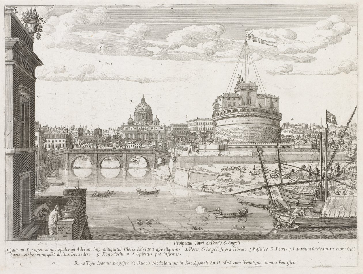 St. Angelo uit "Prospectus Locurum Urbis Romae Insign[ium]" door Lievin Cruyl