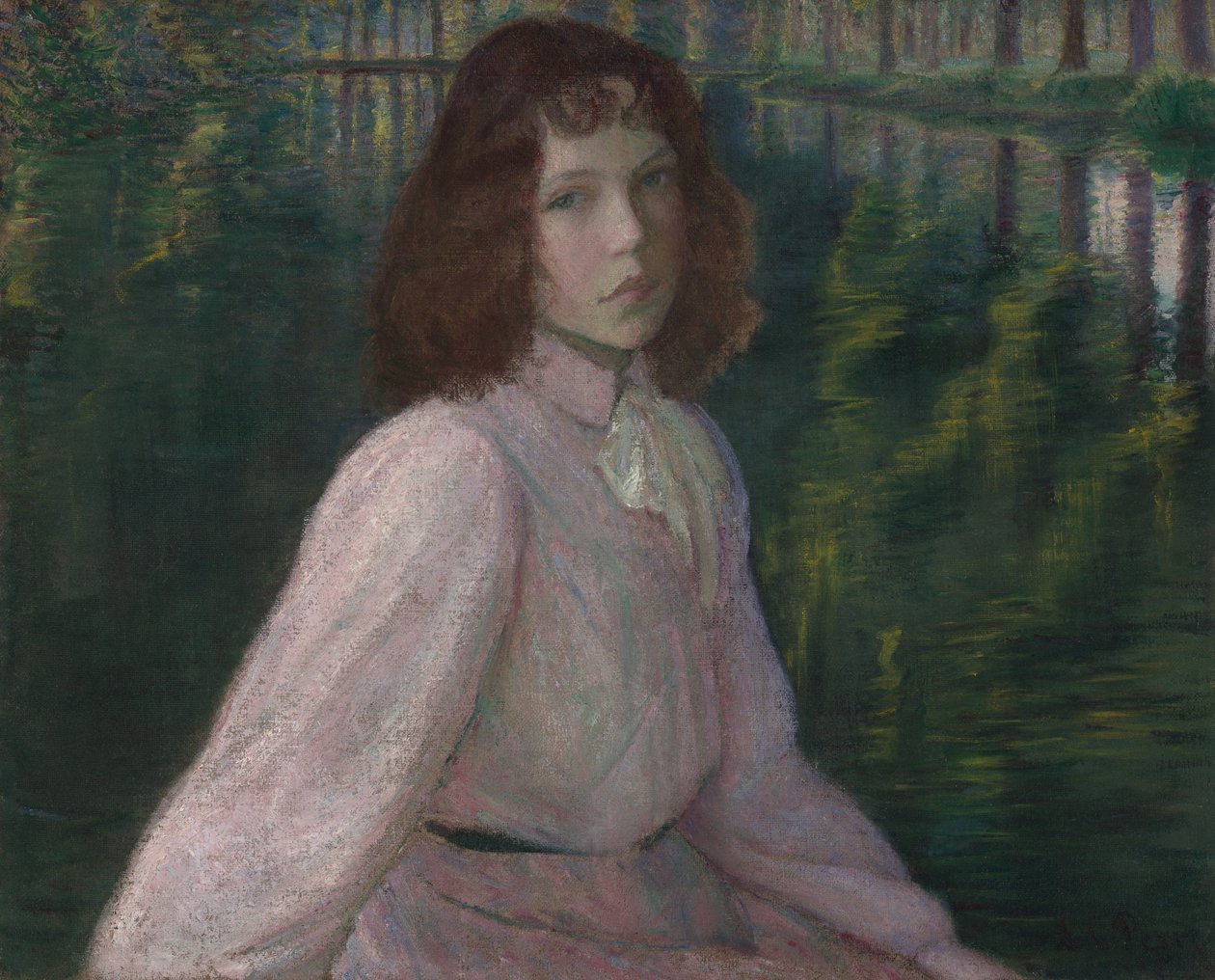 Bij de bocht van de rivier (Op de rivier II) door Lilla Cabot Perry