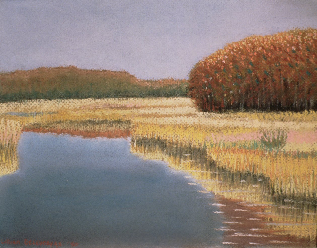 Herfst in New England, 1990 door Lillian Delevoryas