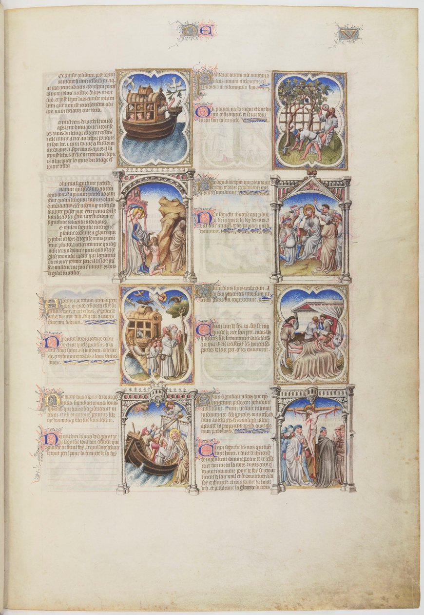 Bijbel Moralisée, Leven van Noach, folio 5r door Limbourg Brothers