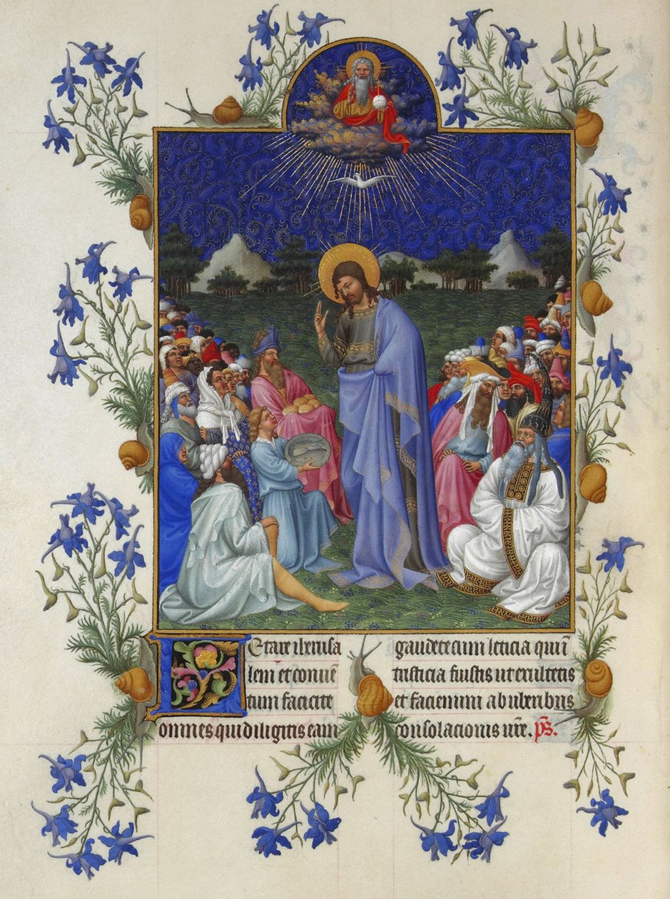 Très Riches Heures du duc de Berry - De Voeding van de Menigte door Limbourg Brothers