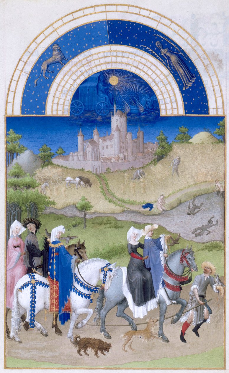 Très Riches Heures du duc de Berry Folio 8, verso: Augustus door Limbourg Brothers