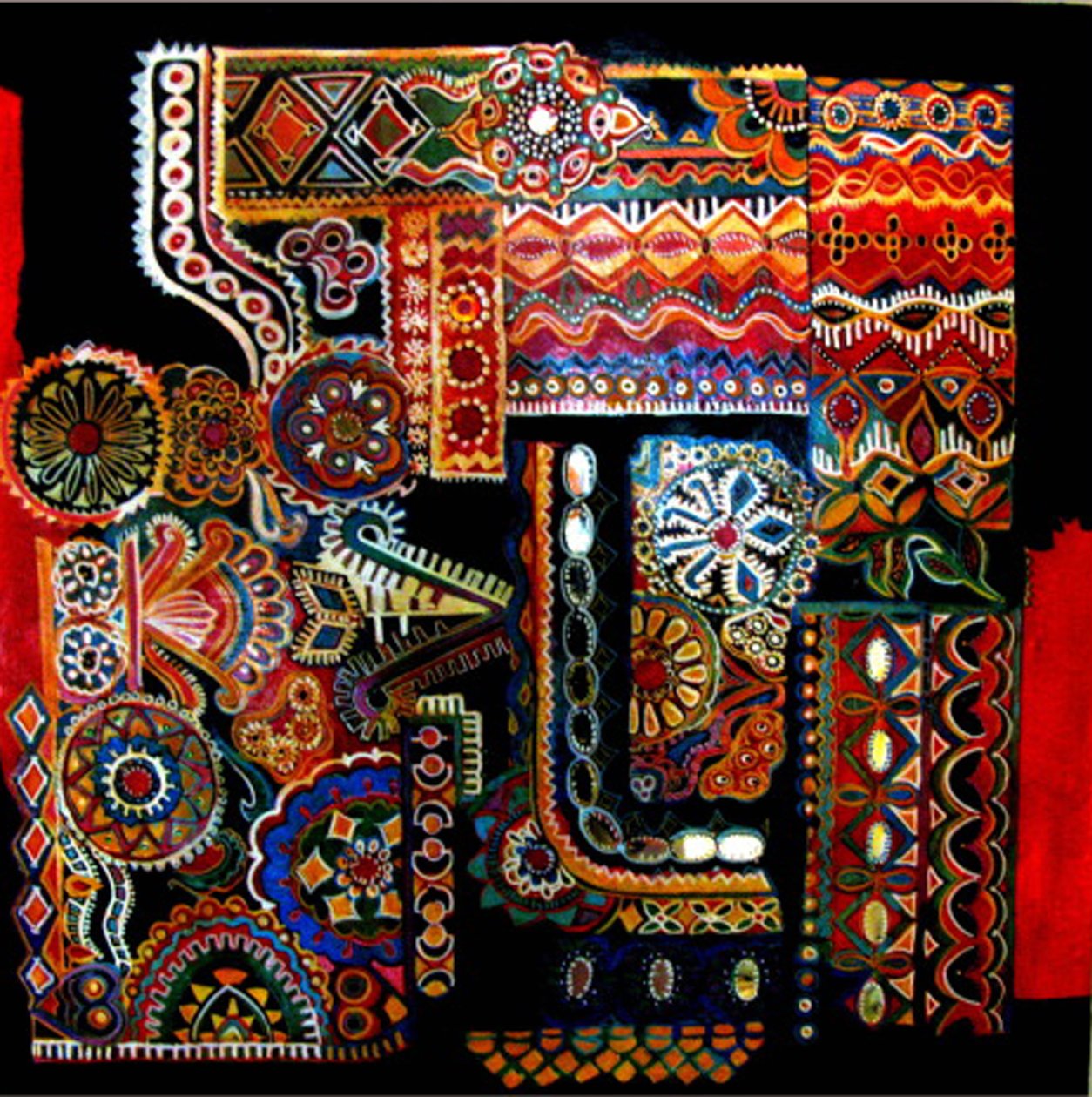 Tribale ontwerpen, 2014 (gemengde techniek) door linda arthurs