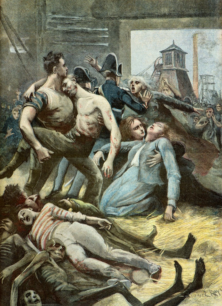De mijnramp in Montceaux les Mines door Lionel Noel Royer