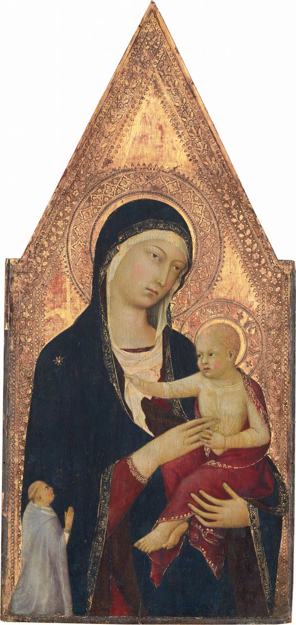 Madonna en Kind met Donor, 1325-1330 door Lippo Memmi