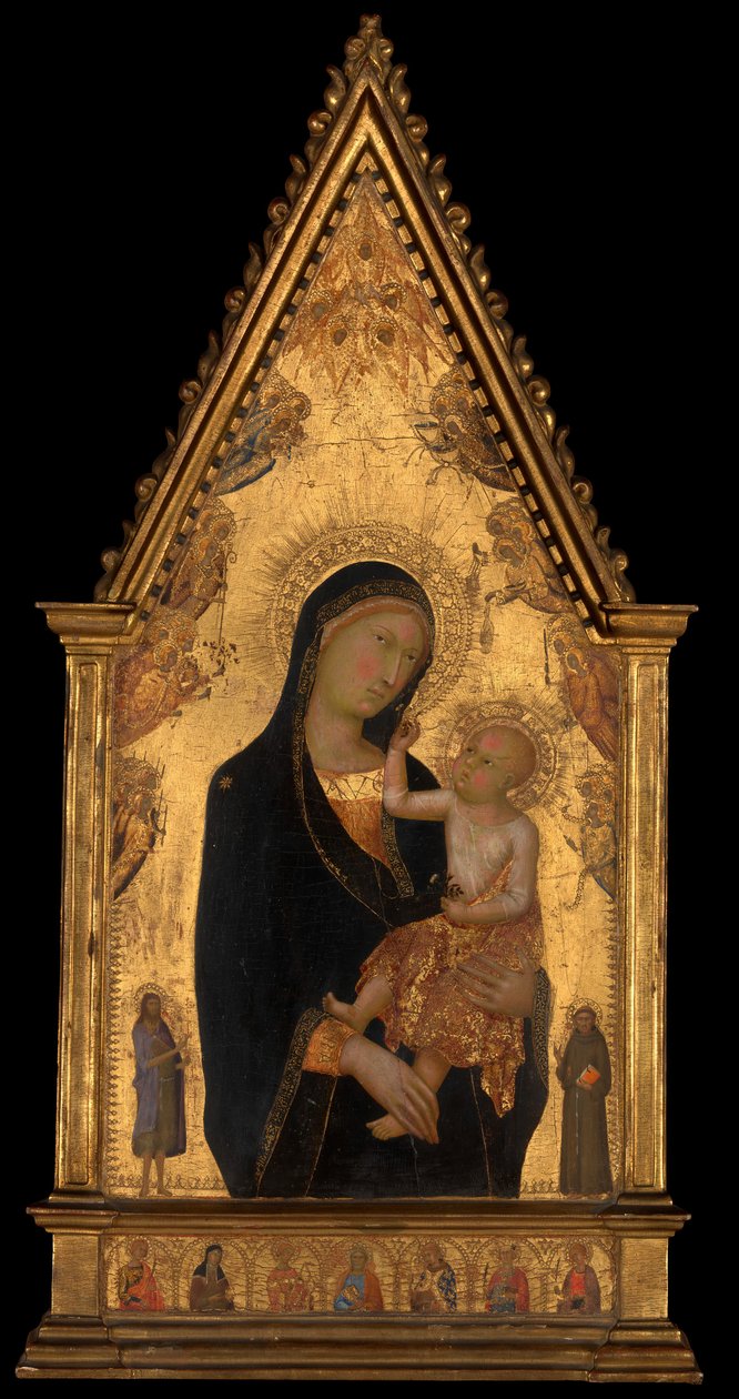 Madonna en Kind met Heiligen en Engelen, ca. 1350 door Lippo Memmi