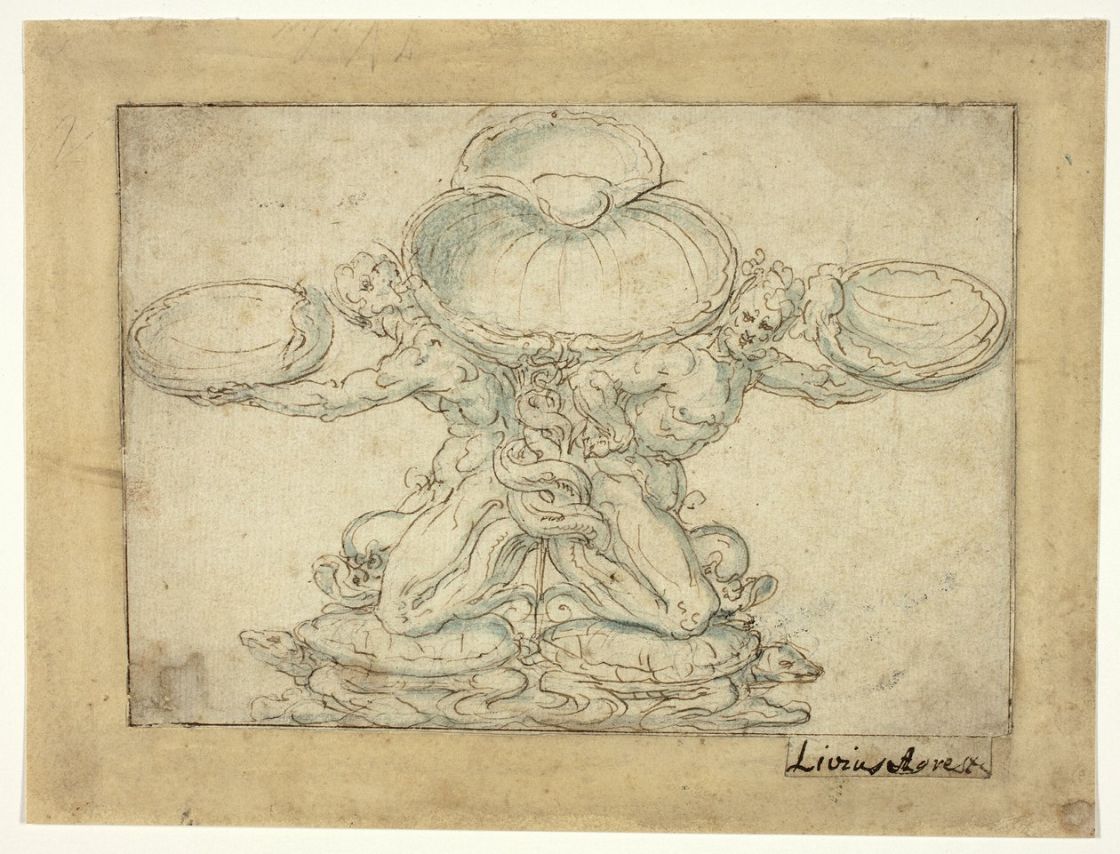 Ontwerp voor een zoutvat of een tafel fontein door Livio Agresti