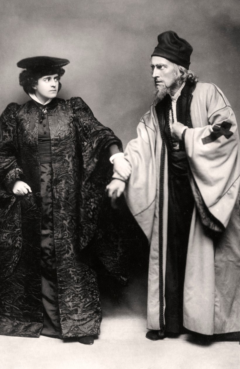 Gertude Elliott en Johnston Forbes-Robertson in De Koopman van Venetië, begin 20e eeuw door Lizzie Caswall Smith