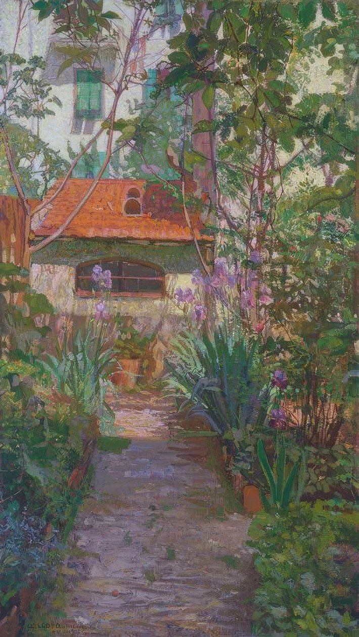 Het drieluik of de bloeiende tuin door Llewelyn Lloyd