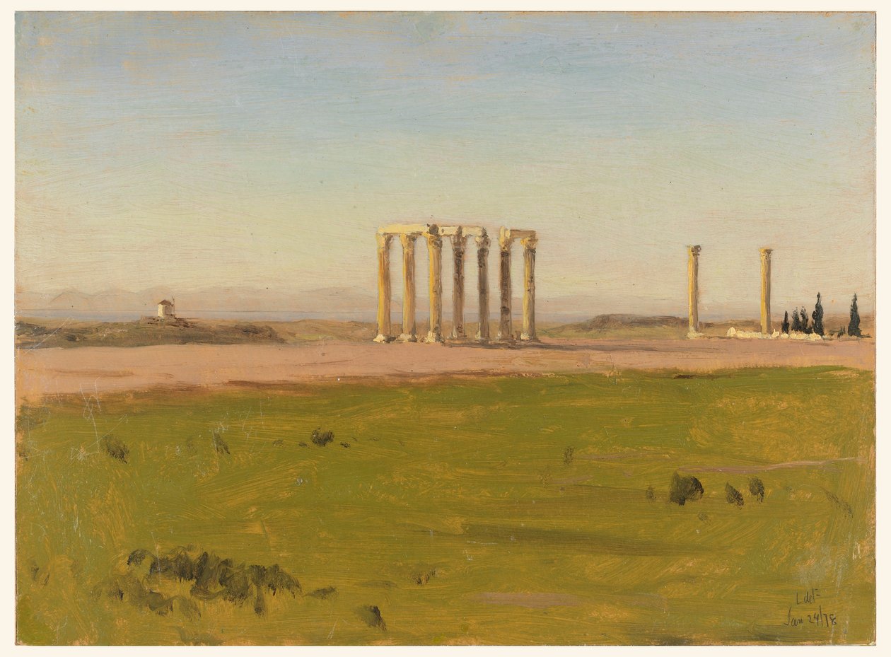 Tekening, Studie van ruïnes in een landschap, 24 januari 1878 door Lockwood de Forest
