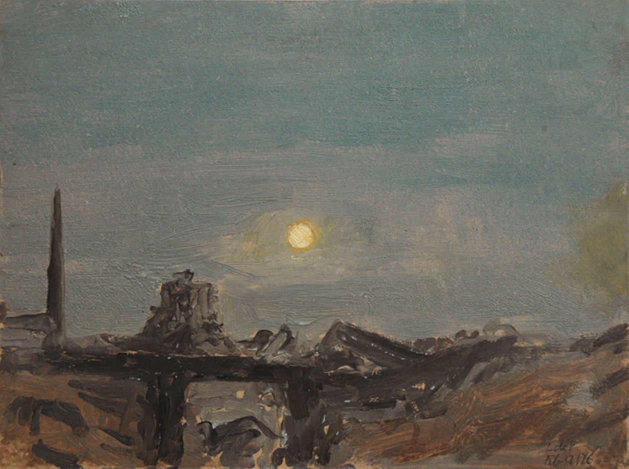Volle Maan Boven Luxor Ruïnes, Aan de Nijl door Lockwood de Forest