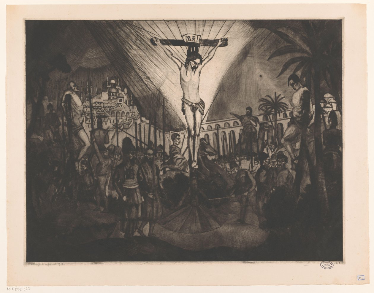 Golgotha II door Lodewijk Schelfhout (signed by artist)